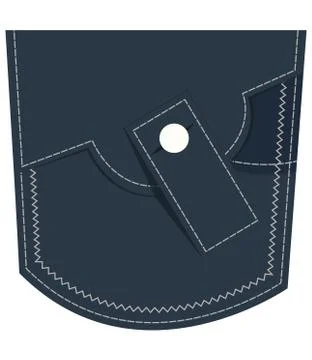 Denim Jeans Pocket. Vector EPS File Fully Layered and Easy to Edit Stock Illustration