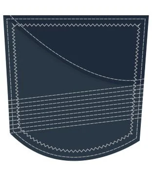 Denim Jeans Pocket. Vector EPS File Fully Layered and Easy to Edit Stock Illustration