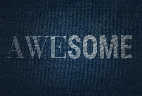 Denim jeans textile texture with the bleached inscription Awesome Stock Photos