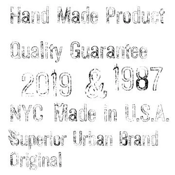 Denim label typographic elements Stock Illustration