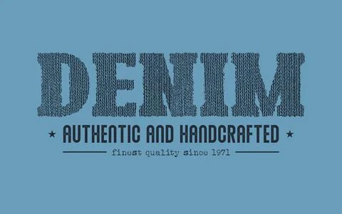 Denim label typographic elements. Vector background Stock Illustration