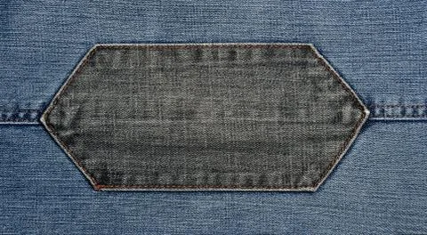 Denim Patch Design Mockup Blank Stock Photos