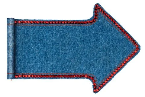 Denim pointer folded in the form of manuscripts, isolated on white background Stock Photos