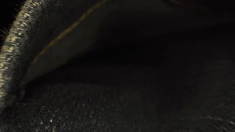 Denim probe lens inside pocket close up Stock Footage 151092967