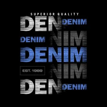 DENIM repeat cool design typography, Grunge vector design text illustration,  Stock Illustration