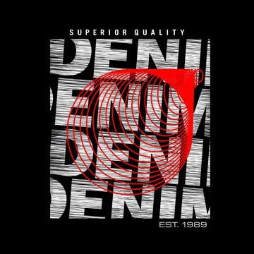 DENIM repeat line abstract cool design typography, Grunge vector design text  Stock Illustration