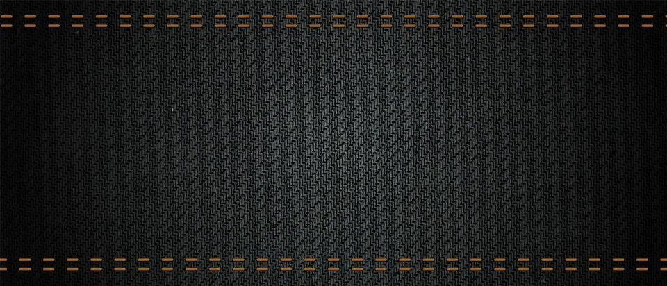 Denim seamless pattern. Black jean fabric texture of cotton cloth seam double Stock Illustration