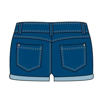 Denim shorts - back Stock Illustration