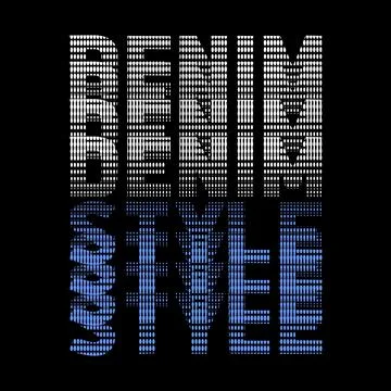 DENIM STYLE design typography, vector design text illustration, poster, banne Stock Illustration