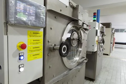 Denim Textile Industry  Frontal Loading Open Pocket Rotary Industrial Washing Foto stock