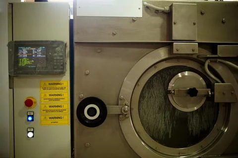 Denim Textile Industry  Frontal Loading Open Pocket Rotary Industrial Washing Foto stock