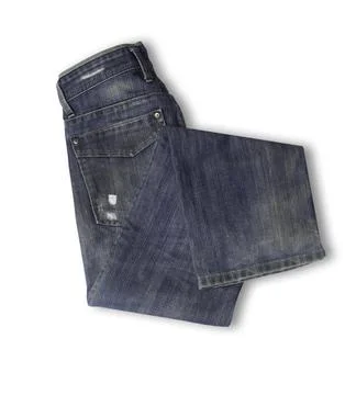 Denim texture in close up view with copy space isolate on white background .. Stock Photos