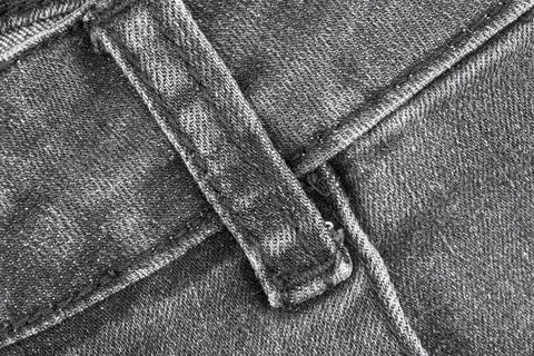 Denim texture closeup top view of belt loop with stitching details and fabr.. Stock Photos