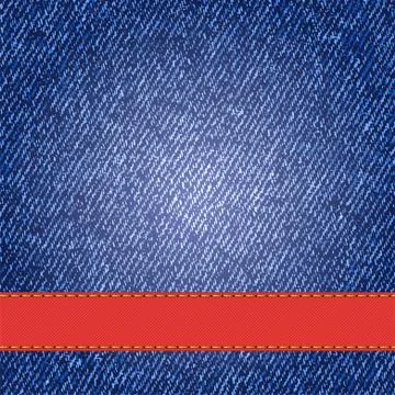 Denim texture with label ribbon. Vector Stock Illustration