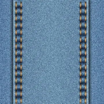 Denim texture with two parallel seams Stock Illustration