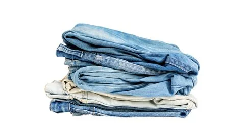 Denim on a white background. Stock Photos