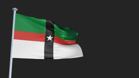 Denison Texas - Loopable 3D flag animation with Alpha Channel and Transparenc Stock Footage 90970944