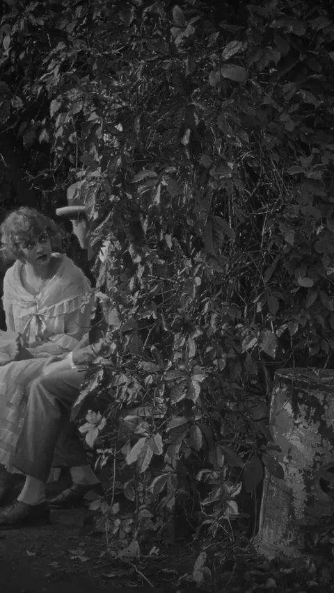 DENMARK - 1925 - in this silent comedy, a couple reconciles while the woman's Stock Footage 339780662