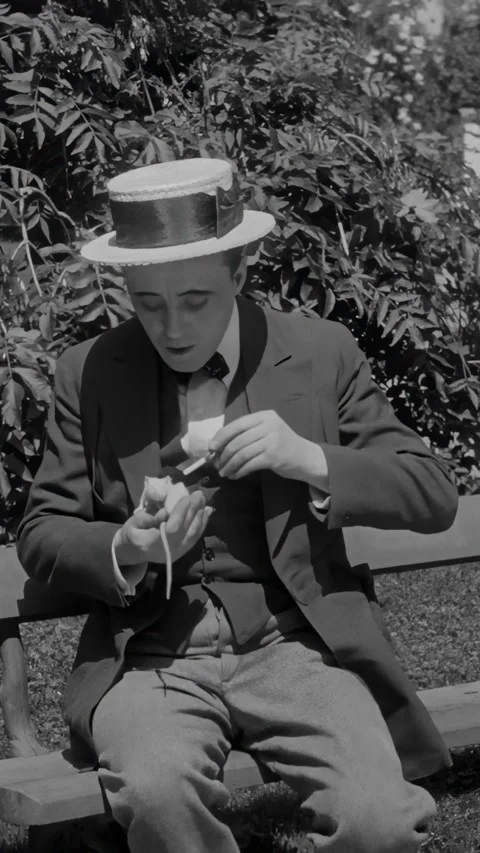 DENMARK - 1929 - in this silent comedy, a man paints a white pet rat gray and Stock Footage 340285387