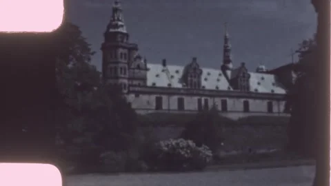 Denmark 1950s, view of Kronborg Castle in Elsinore Stock Footage 317830393