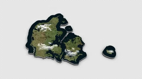 Denmark 3D Country Map Animation Transparent Alpha Video stock 278026285
