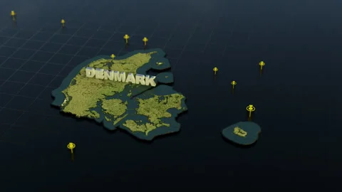 Denmark 3D Map With Animation Stock Footage 305187900