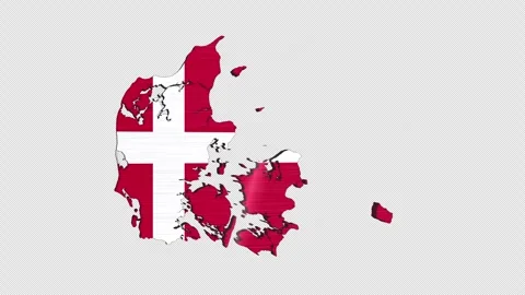 Denmark 3D Rotating Flag Map Alpha Channel Loop Stock Footage 336131073