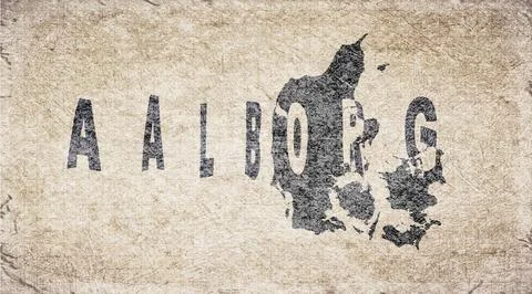 Denmark Aalborg Typography Map Stock Illustration