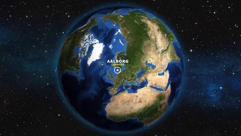 DENMARK AALBORG ZOOM IN FROM SPACE Stock Footage 115632300