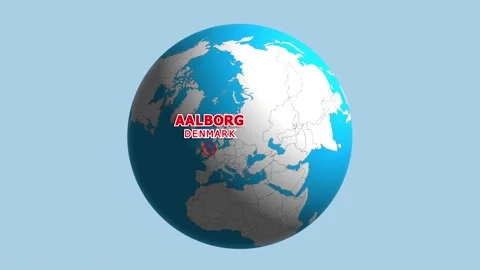 DENMARK AALBORG ZOOM IN FROM SPACE Stock Footage 177474704
