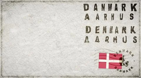 Denmark Aarhus Vintage Mail Envelope Stock Illustration