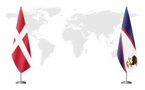 Denmark and American Samoa flags for official meeting イラスト素材