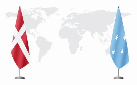 Denmark and Micronesia flags for official meeting Stock Illustration
