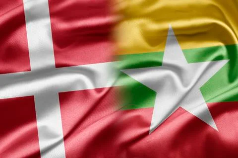 Denmark and myanmar Illustrazione stock