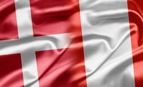 Denmark and peru Illustrazione stock