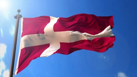 Denmark animated flag pack in 3D and green screen Stock Footage 119929467