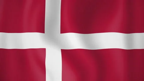 Denmark animated flag. Seamless loop. 4K Stock-Footage 145436548