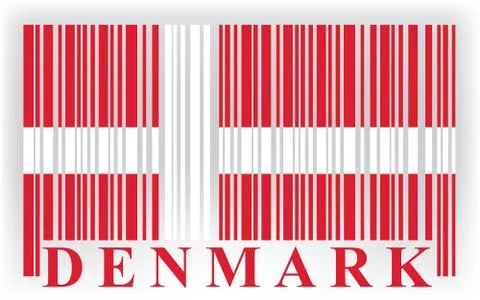 Denmark barcode flag, vector Stock Illustration