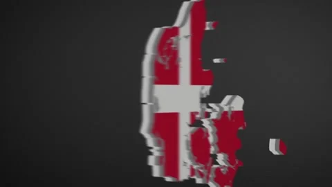 Denmark Border Map Intro Animation Video stock 205744044