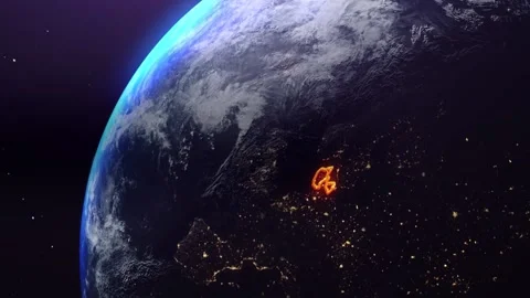 Denmark border outline from space Stock Footage 195691472