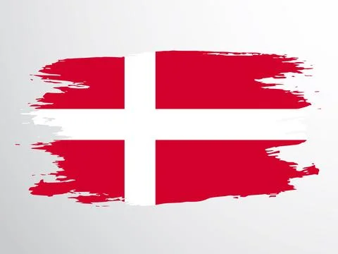Denmark brush painted flag Stock Illustration