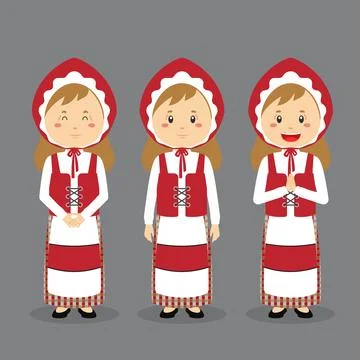 Denmark Character with Various Expression Stock Illustration