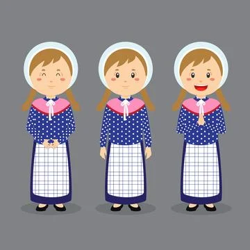 Denmark Character with Various Expression Stock Illustration