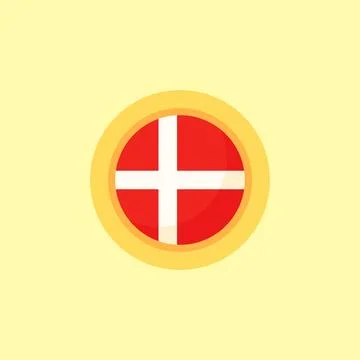 Denmark - Circular Flag Illustrazione stock