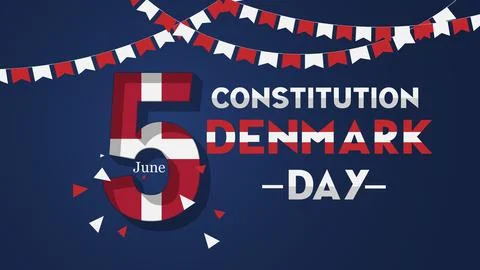 Denmark Constitution Day June 5. National happy holiday concept. Stock Illustration