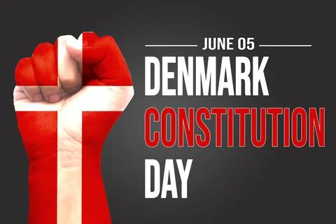 Denmark Constitution Day Modern Abstract Background with Fist Painted Stock Illustration