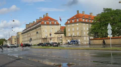Denmark - Copenhagen intersection Stock Footage 22029624
