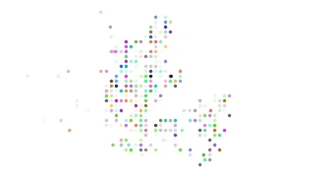 Denmark Country Map Animated with Dots Stock Footage 313128039