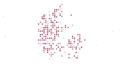 Denmark Country Map Animated with Dots Stock Footage 313128141