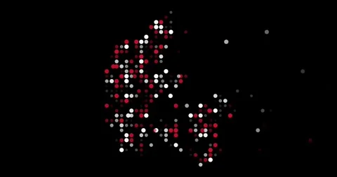 Denmark Country Map Animated with Dots Stock Footage 313128298